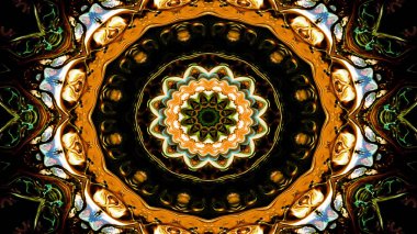 Soyut etnik otantik simetrik desen süs dekoratif Kaleidoscope hareketi geometrik daire ve yıldız şekli