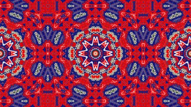 Soyut etnik otantik simetrik desen süs dekoratif Kaleidoscope hareketi geometrik daire ve yıldız şekli