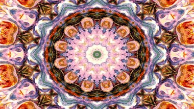 Soyut etnik otantik simetrik desen süs dekoratif Kaleidoscope hareketi geometrik daire ve yıldız şekli