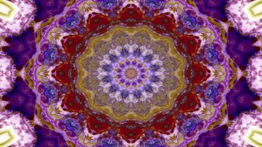 Soyut etnik otantik simetrik desen süs dekoratif Kaleidoscope hareketi geometrik daire ve yıldız şekli