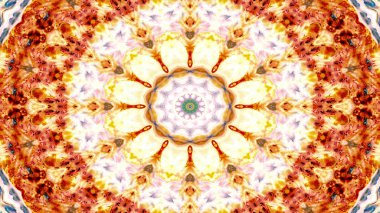 Soyut etnik otantik simetrik desen süs dekoratif Kaleidoscope hareketi geometrik daire ve yıldız şekli