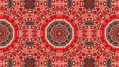 Soyut etnik otantik simetrik desen süs dekoratif Kaleidoscope hareketi geometrik daire ve yıldız şekli