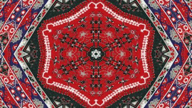 Soyut etnik otantik simetrik desen süs dekoratif Kaleidoscope hareketi geometrik daire ve yıldız şekli