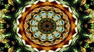 Soyut etnik otantik simetrik desen süs dekoratif Kaleidoscope hareketi geometrik daire ve yıldız şekli