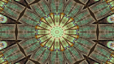 Soyut etnik otantik simetrik desen süs dekoratif Kaleidoscope hareketi geometrik daire ve yıldız şekli