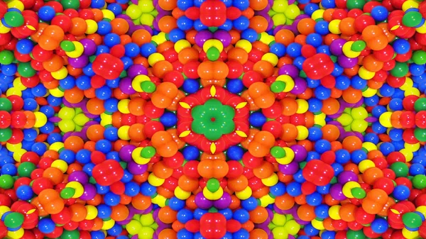 Abstrakte Bunte Symmetrische Muster Ornamentale Dekorative Kaleidoskop Bewegung Geometrischer Kreis — Stockfoto