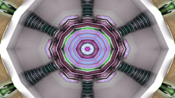 Abstrakt Fargerik Symmetrisk Mønster Ornamental Dekorativ Kaleidoskopbevegelse Geometrisk Sirkel Stjerneformer – stockfoto
