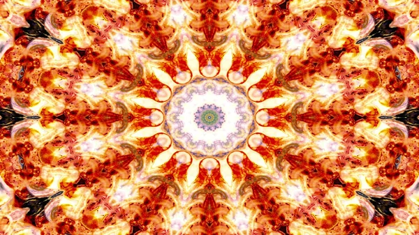 Abstrakte Ethnische Authentische Symmetrische Muster Ornamentale Dekorative Kaleidoskop Bewegung Geometrischer — Stockfoto