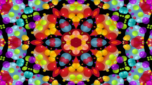 Abstrakte Bunte Symmetrische Muster Ornamentale Dekorative Kaleidoskop Bewegung Geometrischer Kreis — Stockfoto