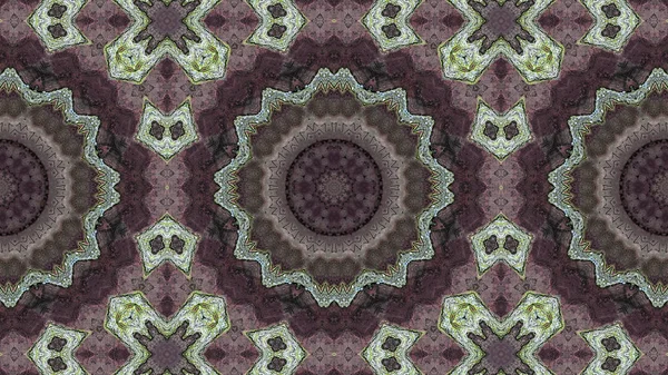 Abstrakte Ethnische Authentische Symmetrische Muster Ornamentale Dekorative Kaleidoskop Bewegung Geometrischer — Stockfoto