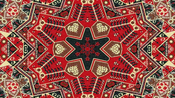 Abstract Ethnic Authentic Symmetric Pattern Ornamental Decorative Kaleidoscope Movement Geometric — Stock Photo, Image