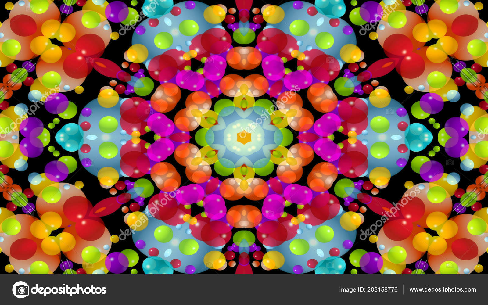 Abstract Colorful Symmetric Pattern Ornamental Decorative