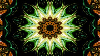 Soyut etnik otantik simetrik desen süs dekoratif Kaleidoscope hareketi geometrik daire ve yıldız şekli