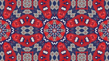 Soyut etnik otantik simetrik desen süs dekoratif Kaleidoscope hareketi geometrik daire ve yıldız şekli