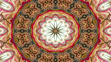 Soyut etnik otantik simetrik desen süs dekoratif Kaleidoscope hareketi geometrik daire ve yıldız şekli