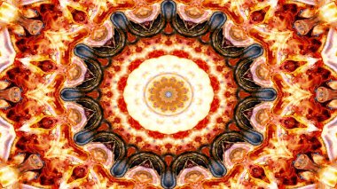 Soyut etnik otantik simetrik desen süs dekoratif Kaleidoscope hareketi geometrik daire ve yıldız şekli