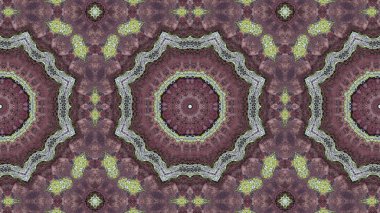 Soyut etnik otantik simetrik desen süs dekoratif Kaleidoscope hareketi geometrik daire ve yıldız şekli
