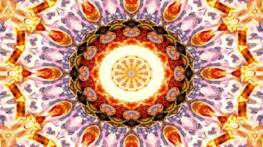 Soyut etnik otantik simetrik desen süs dekoratif Kaleidoscope hareketi geometrik daire ve yıldız şekli