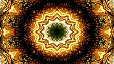 Soyut etnik otantik simetrik desen süs dekoratif Kaleidoscope hareketi geometrik daire ve yıldız şekli