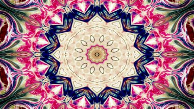 Soyut etnik otantik simetrik desen süs dekoratif Kaleidoscope hareketi geometrik daire ve yıldız şekli
