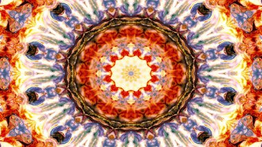 Soyut etnik otantik simetrik desen süs dekoratif Kaleidoscope hareketi geometrik daire ve yıldız şekli