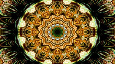 Soyut etnik otantik simetrik desen süs dekoratif Kaleidoscope hareketi geometrik daire ve yıldız şekli