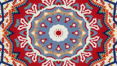 Soyut etnik otantik simetrik desen süs dekoratif Kaleidoscope hareketi geometrik daire ve yıldız şekli