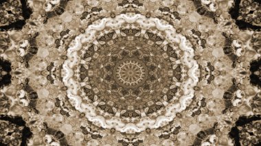 Soyut etnik otantik simetrik desen süs dekoratif Kaleidoscope hareketi geometrik daire ve yıldız şekli