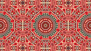 Soyut etnik otantik simetrik desen süs dekoratif Kaleidoscope hareketi geometrik daire ve yıldız şekli