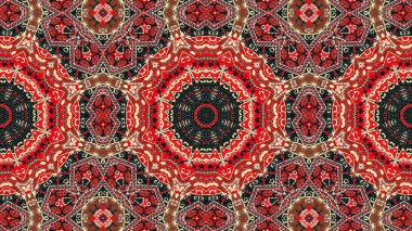 Soyut etnik otantik simetrik desen süs dekoratif Kaleidoscope hareketi geometrik daire ve yıldız şekli