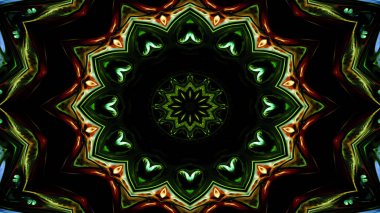 Soyut etnik otantik simetrik desen süs dekoratif Kaleidoscope hareketi geometrik daire ve yıldız şekli