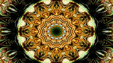 Soyut etnik otantik simetrik desen süs dekoratif Kaleidoscope hareketi geometrik daire ve yıldız şekli