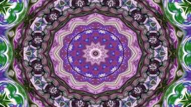 Soyut etnik otantik simetrik desen süs dekoratif Kaleidoscope hareketi geometrik daire ve yıldız şekli