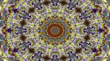 Soyut etnik otantik simetrik desen süs dekoratif Kaleidoscope hareketi geometrik daire ve yıldız şekli