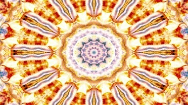 Soyut etnik otantik simetrik desen süs dekoratif Kaleidoscope hareketi geometrik daire ve yıldız şekli