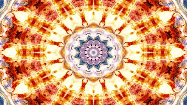 Soyut etnik otantik simetrik desen süs dekoratif Kaleidoscope hareketi geometrik daire ve yıldız şekli