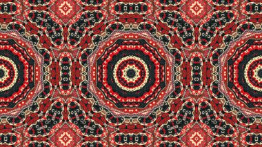 Soyut etnik otantik simetrik desen süs dekoratif Kaleidoscope hareketi geometrik daire ve yıldız şekli