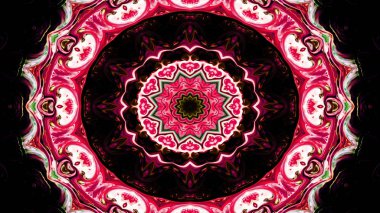 Soyut etnik otantik simetrik desen süs dekoratif Kaleidoscope hareketi geometrik daire ve yıldız şekli