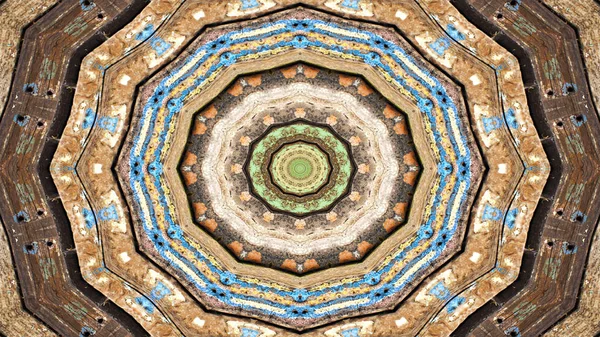 Abstrakte Ethnische Authentische Symmetrische Muster Ornamentale Dekorative Kaleidoskop Bewegung Geometrischer — Stockfoto