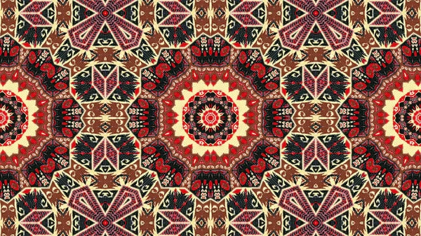 Аннотация Ethnic Authentic Symmetric Pattern Ornamental Decorative Kaleidoscope Movement Geometric — стоковое фото