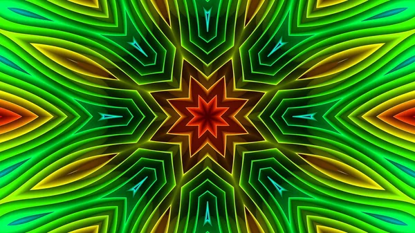 Abstract Colorful Symmetric Pattern Ornamental Decorative Kaleidoscope Movement Geometric Circle — Stock Photo, Image