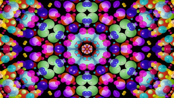 Abstraktní Barevný Symetrický Vzor Ornamentální Dekorativní Kaleidoskop Hnutí Geometrický Kruh — Stock fotografie