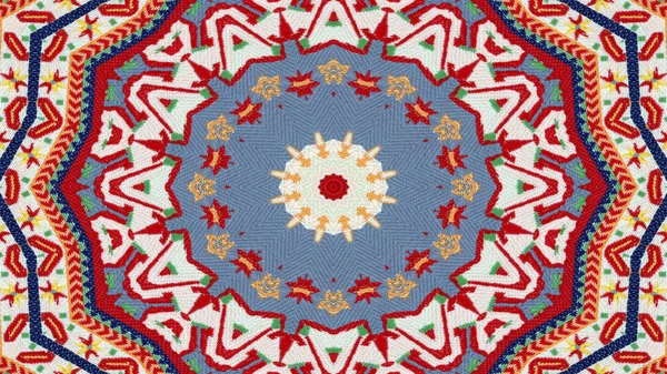 Abstraktní Etnické Autentické Symetrický Vzor Okrasné Dekorativní Kaleidoskop Hnutí Geometrické — Stock fotografie