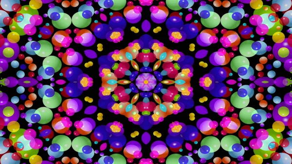Abstrakt Farverige Symmetrisk Mønster Ornamental Dekorative Kalejdoskop Bevægelse Geometrisk Cirkel - Stock-foto