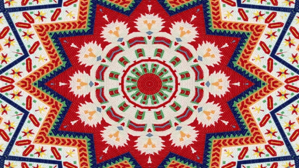 Abstract Ethnic Authentic Symmetric Pattern Ornamental Decorative Kaleidoscope Movement Geometric — Stock Photo, Image