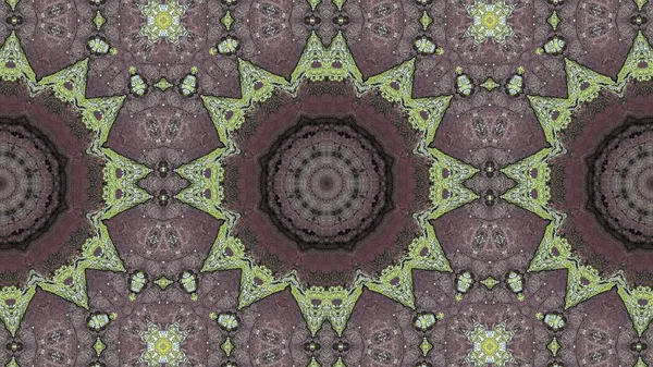 Abstrakte Ethnische Authentische Symmetrische Muster Ornamentale Dekorative Kaleidoskop Bewegung Geometrischer — Stockfoto