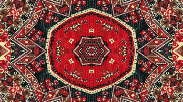 Abstrakte Ethnische Authentische Symmetrische Muster Ornamentale Dekorative Kaleidoskop Bewegung Geometrischer — Stockfoto