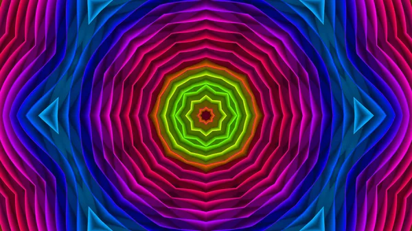 Abstract Colorful Symmetric Pattern Ornamental Decorative Kaleidoscope Movement Geometric Circle — Stock Photo, Image