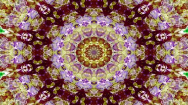 Soyut etnik otantik simetrik desen süs dekoratif Kaleidoscope hareketi geometrik daire ve yıldız şekli