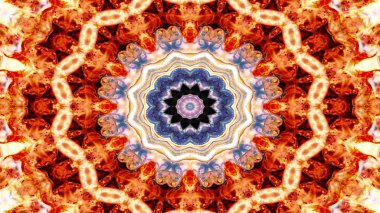 Soyut etnik otantik simetrik desen süs dekoratif Kaleidoscope hareketi geometrik daire ve yıldız şekli